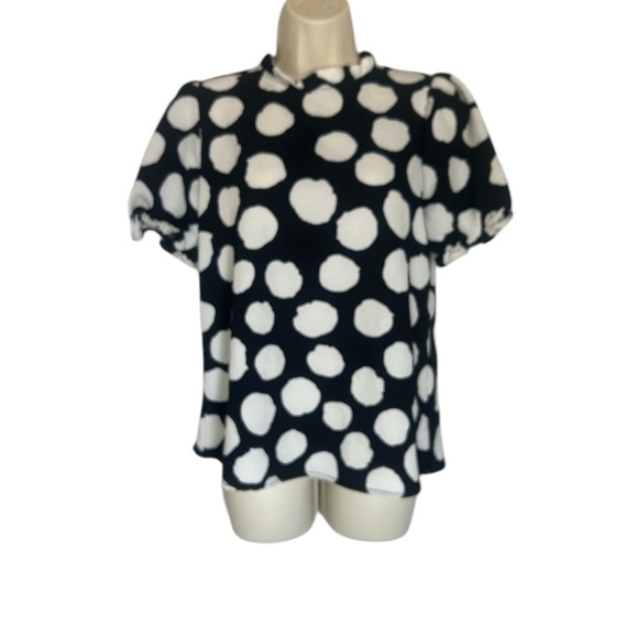 SHEIN Black and White Boxy Peter Pan Collar Blouse - Picture 1 of 5
